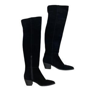 Steve Madden Lucca Over-the-Knee Boots | Black Suede Leather Thigh High 7.5 $200